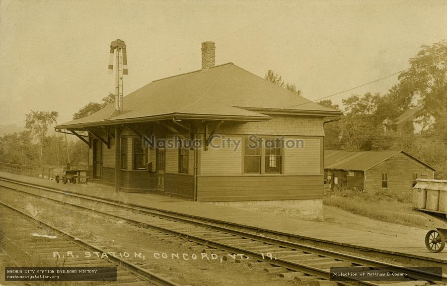 Postcard: Railroad Station, Concord, Vermont
